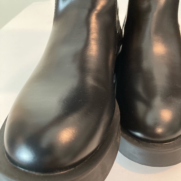 Zara Black Knee Boots Fat Rubber Sole Airfit Insole Foam Size 39 NWT - Picture 15 of 16